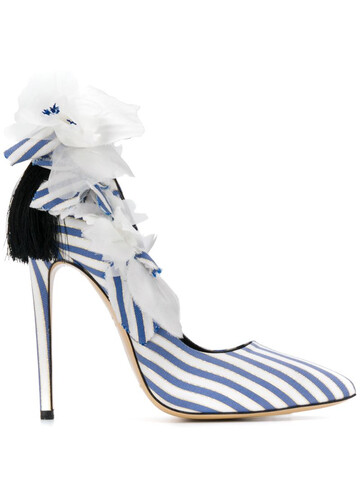 Aleksander Siradekian Fleurs striped sandals in blue
