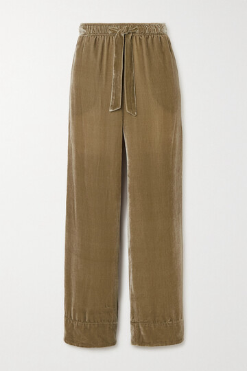 le kasha - + nadine strittmatter camusfa velvet wide-leg pants - neutrals