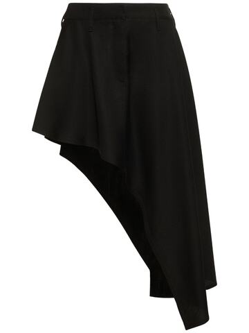 stella mccartney asymmetric viscose crepe midi skirt in black