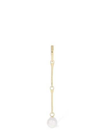 maria black stag pearl mono earring in gold