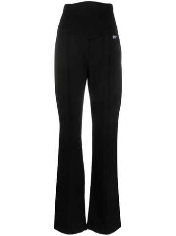 chiara ferragni high-waist straight-leg trousers - black