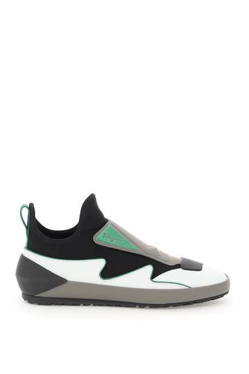 Salvatore Ferragamo Gancini Sock Sneakers in green / white