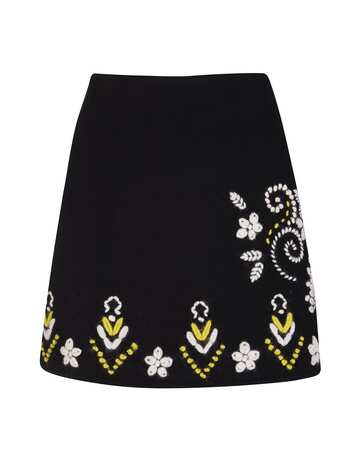 Ermanno Scervino Woman Black Mini Skirt With Contrast Embroidery in nero