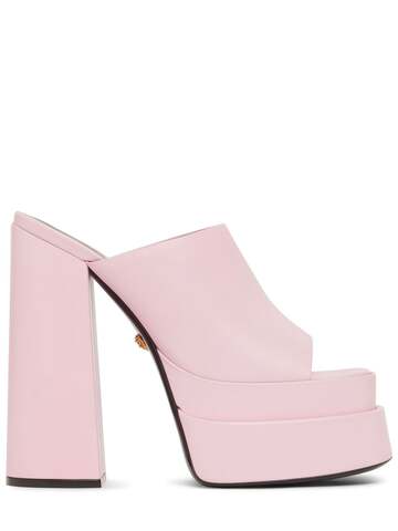 versace 155mm leather platform sandals in pink