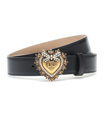 Dolce & Gabbana Devotion embellished leather belt in black