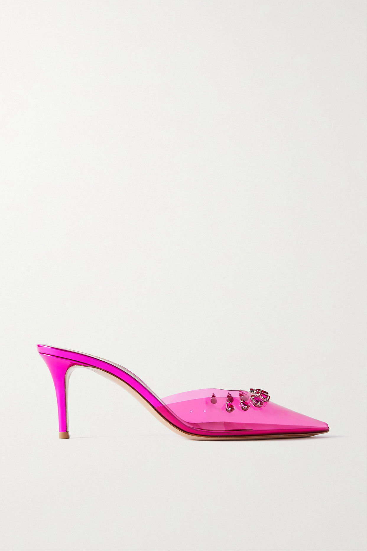 Gianvito Rossi - Bloom 70 Crystal-embellished Pvc Pumps - Pink
