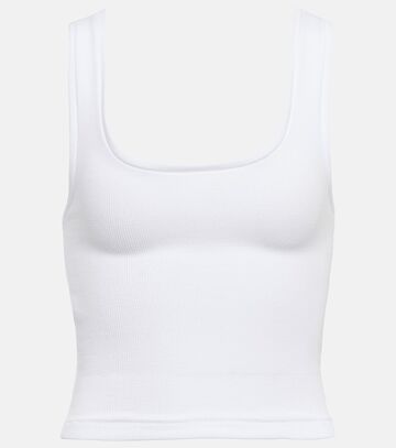 Wardrobe.NYC Ribbed-knit cotton-blend tank top in white