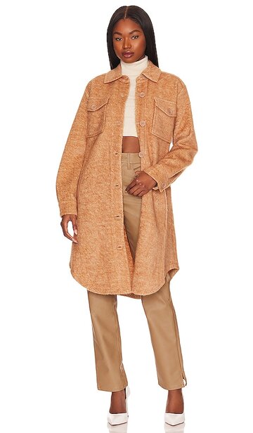 Michael Stars Gwen Coat in Brown in camel