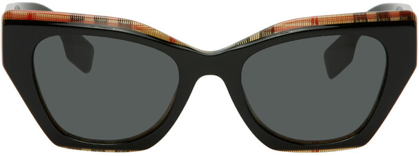 Burberry Black Check Cat-Eye Sunglasses
