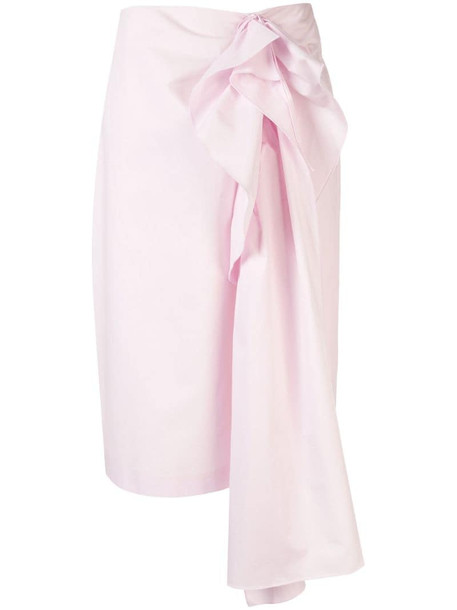 Delpozo ruffle-embellished skirt in pink