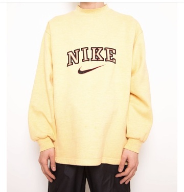 sweater,big logo,nike,vintage,yellow,90s style