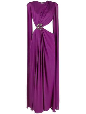 elie saab draped silk dress - purple