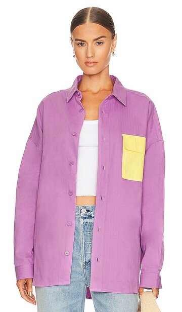 BLANCA George Shirt in Lavender in lilac / yellow
