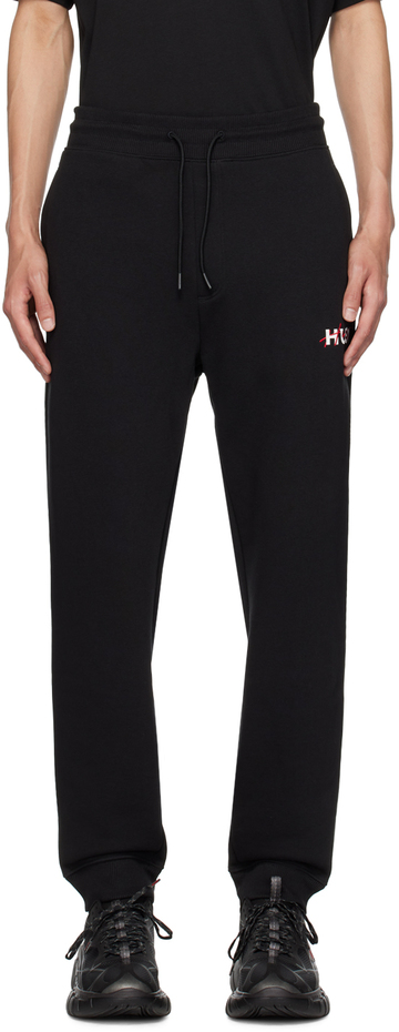 hugo black relaxed-fit sweatpants