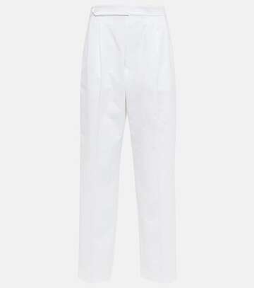 tod's straight cotton-blend pants in white
