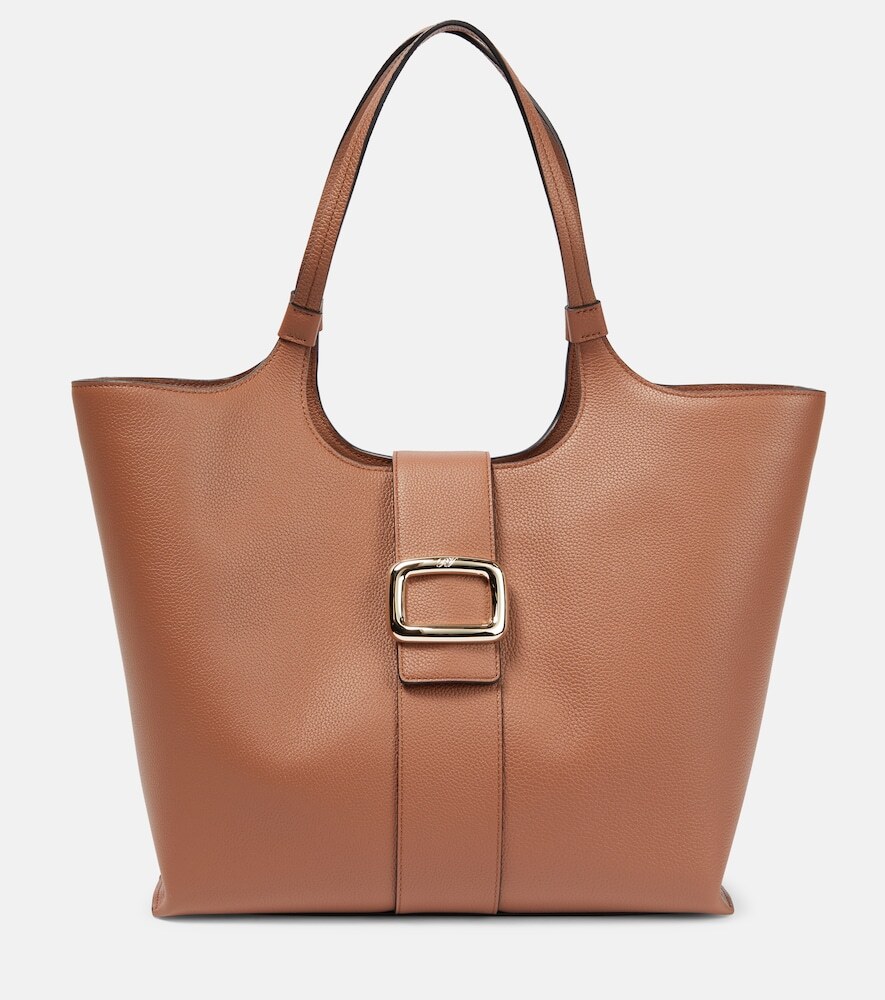 Roger Vivier Viv' Choc Medium leather tote bag in brown