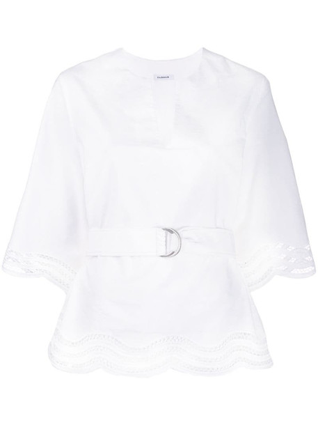 P.A.R.O.S.H. eyelet-trimmed blouse in white