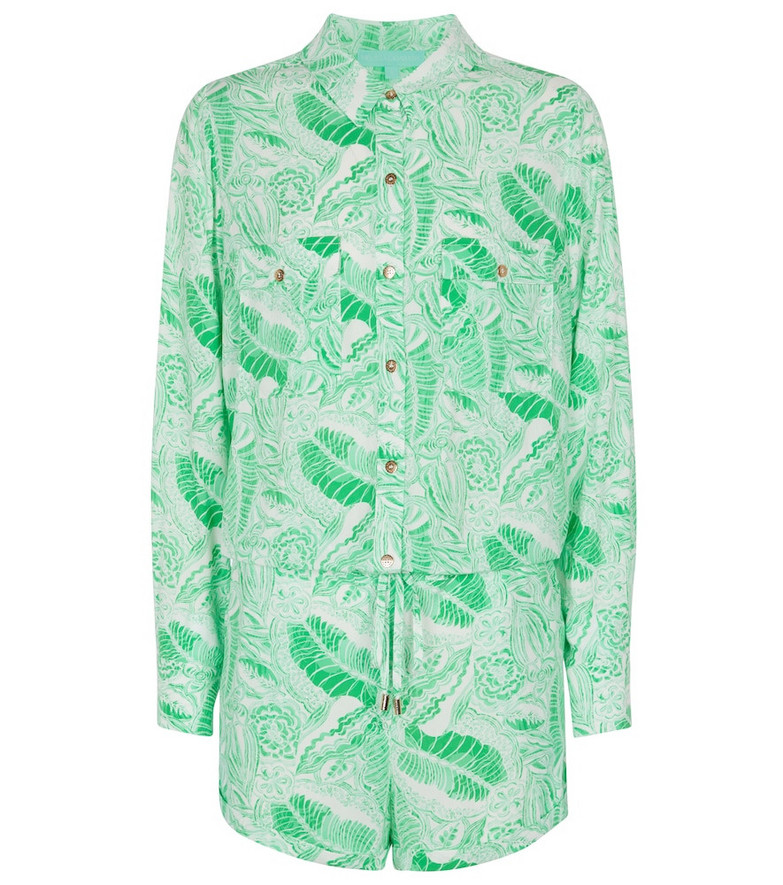 Melissa Odabash ChloÃ© printed playsuit in green