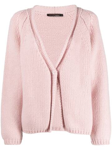 incentive! cashmere v-neck knitted cardigan - pink