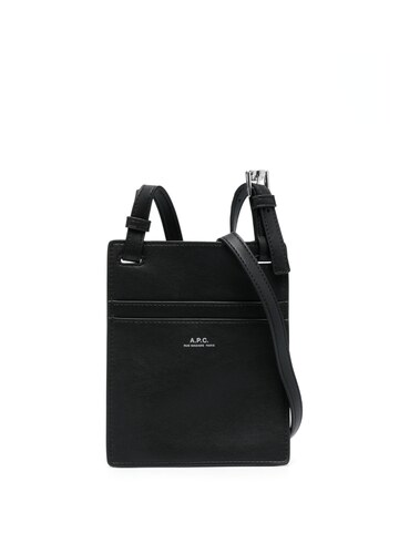 a.p.c. a.p.c. logo-print shoulder bag - black