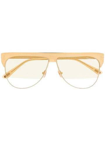 Tom Ford Eyewear tinted shield sunglasses in gold