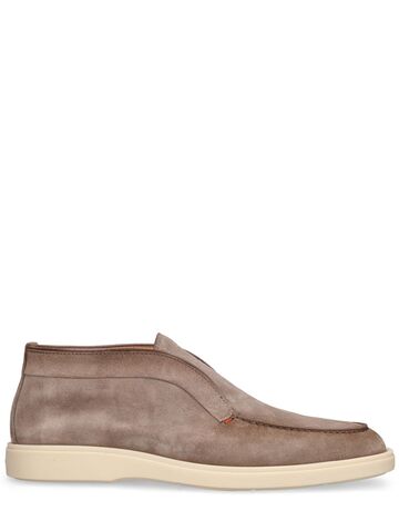 santoni suede desert shoes in brown