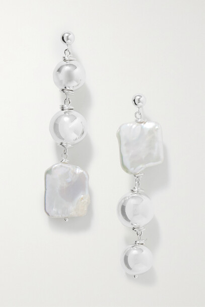 PEARL OCTOPUSS.Y - Sphere Silver Pearl Earrings - one size