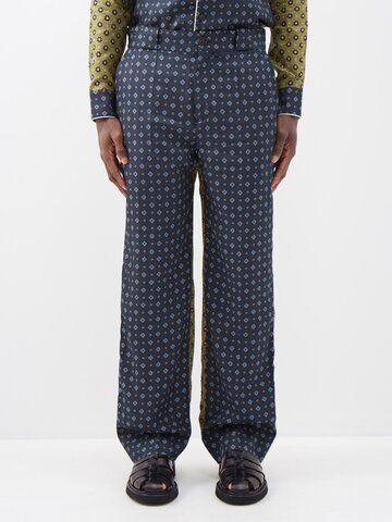 erdem - lionel patchwork-print pyjama trousers - mens - multi