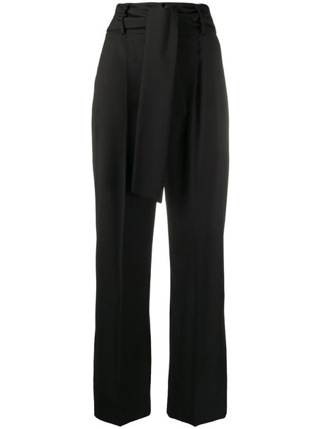 MSGM high-rise tie-waist trousers in black