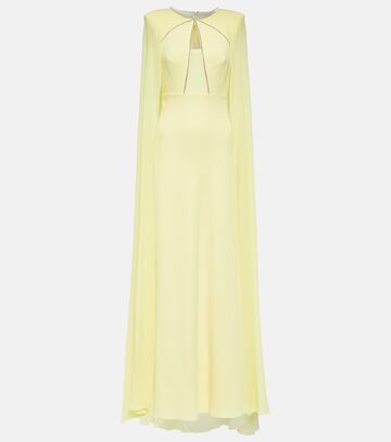 roland mouret caped gown in yellow