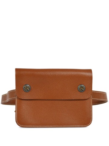 hermès 1985 pre-owned pochette green belt bag - brown