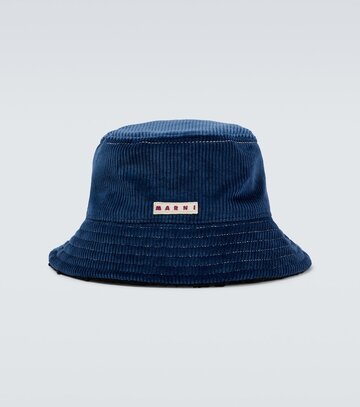 marni corduroy bucket hat in blue