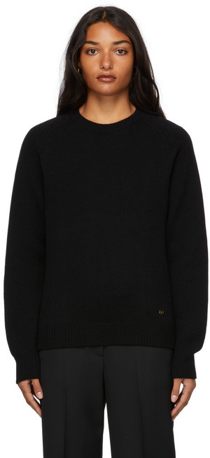 Recto Merino Crewneck Sweater in black