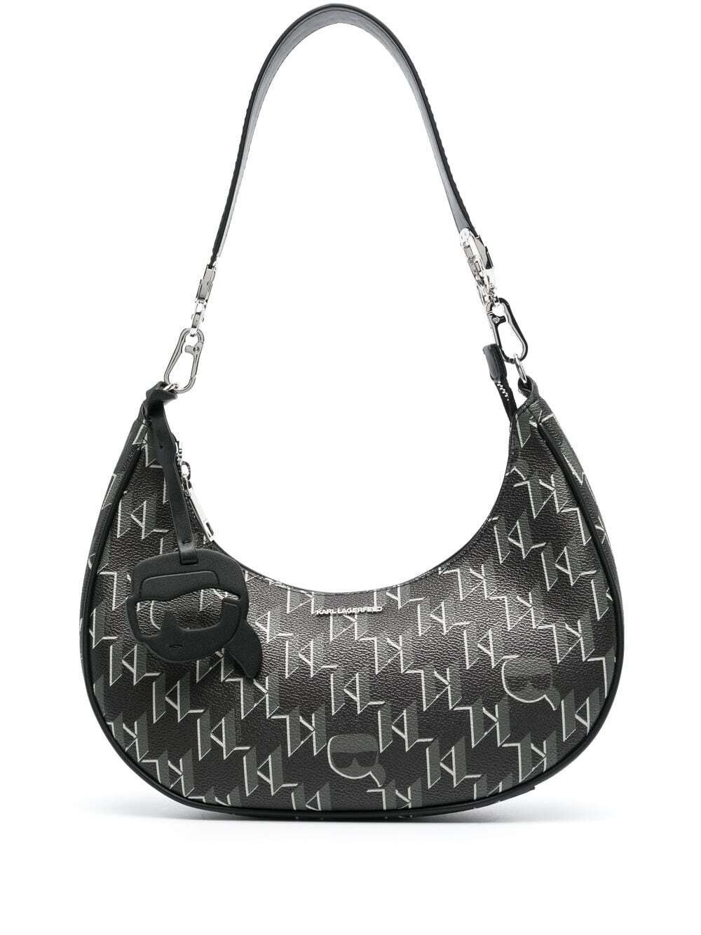 Karl Lagerfeld monogram-pattern shoulder bag - Black