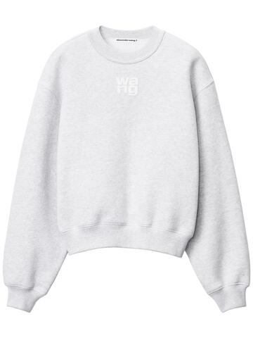 ALEXANDER WANG Essential Logo Cotton Jersey Sweatshirt in grey