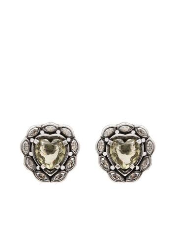 camila klein crystal-embellished stud earrings - silver