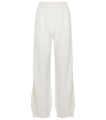 barrie high-rise cashmere wide-leg pants in white