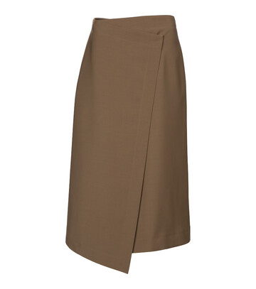 Deveaux New York Hayden asymmetric midi skirt in brown