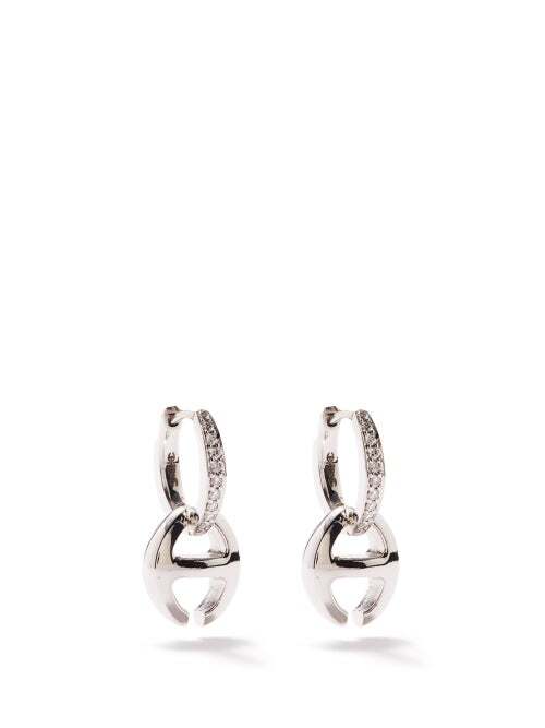 Hoorsenbuhs - Klaasp Diamond & 18kt White Gold Earrings - Womens - White Gold