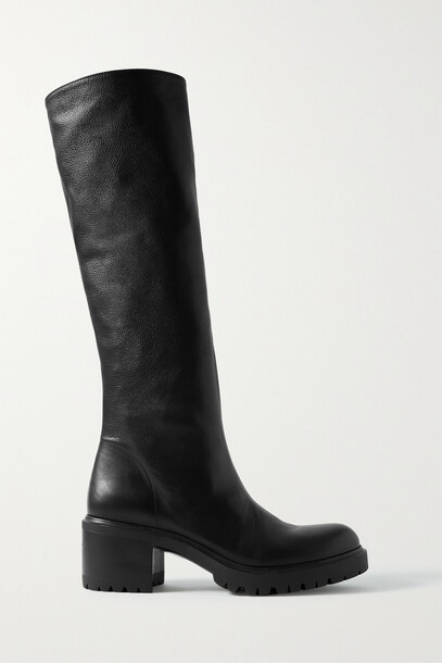 Aquazzura - August 40 Textured-leather Knee Boots - Black