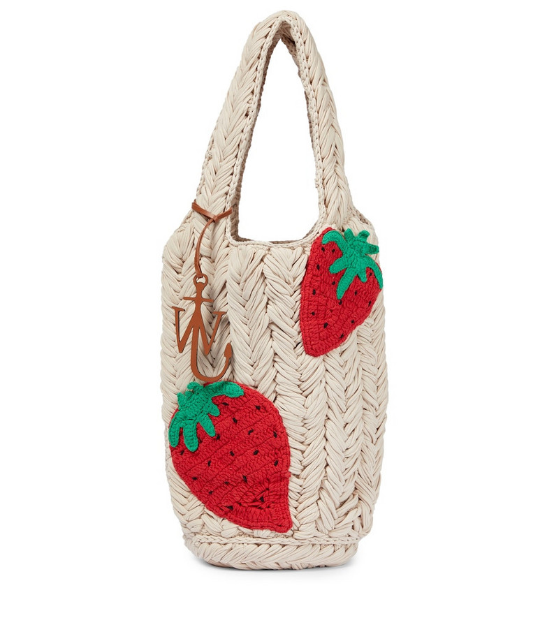 Jw Anderson Strawberry Medium woven tote in red