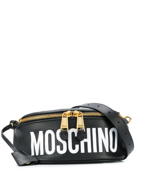 Moschino logo print belt bag in black