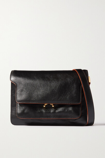 Marni - Trunk Medium Leather Shoulder Bag - Black