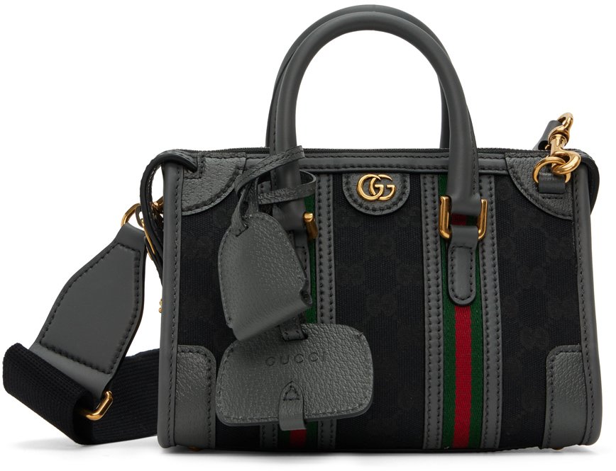 Gucci Gray Mini Linea Bauletto Top Handle Bag