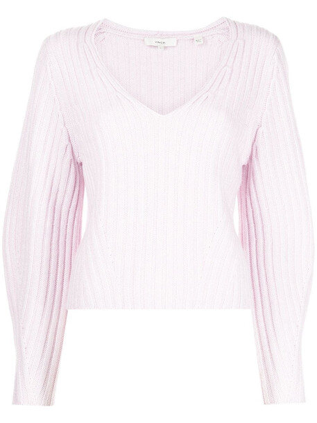 Vince ribbed-knit full-sleeves sweater - Pink