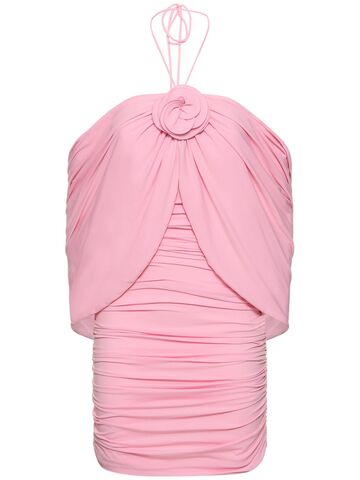 magda butrym draped jersey mini dress in pink