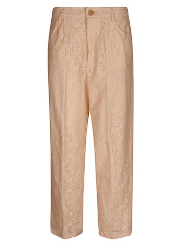 Forte Forte Floral Lace Trousers in cream