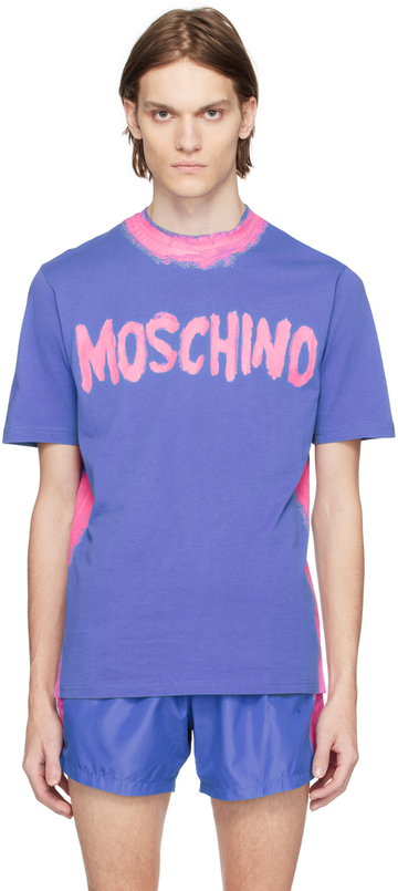 moschino blue maxi t-shirt in print