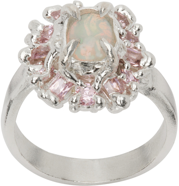 MGN SSENSE Exclusive Silver Vanishing Ring in pink / white
