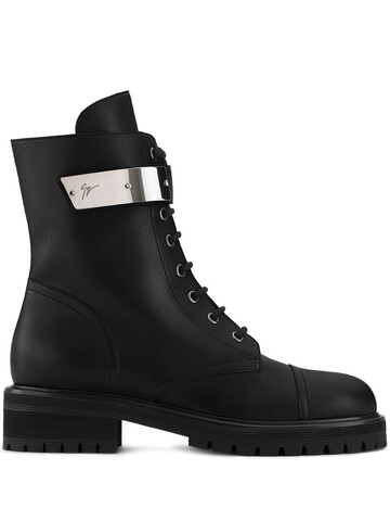 Giuseppe Zanotti Alexa logo plate boots in black